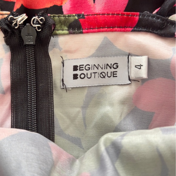 BB EXCLUSIVE LA Catch Cowl Neck Mini Dress Black Floral - Picture 10 of 13